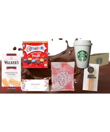 Temas Celebrations Hot Chocolate Pods Gift Set includes Celebrations Hot Chocolate pods (8 pods) Short Bread Biscuit Marshmallows Reusable Coffee Cup & Sleeves Hot Chocolate Stirrers |Easter - Buy Online on SooperMarket.com