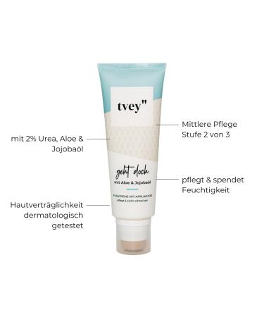 Tvey Foot Cream for Dry Feet - Nourishing Urea & Aloe Vera Lotion Vegan Formula Moisturizing Care for Soft Feet Made in Germany - 75ml - Buy Online on SooperMarket.com