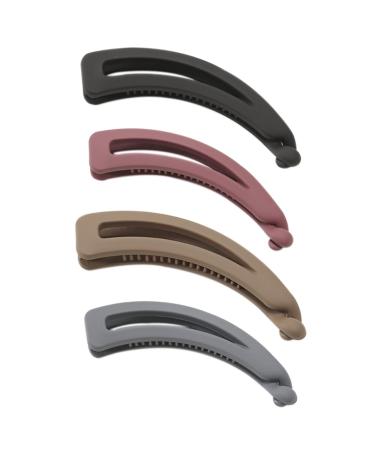 NTRUXZP 4 Pieces French Banana Hair Clips Fishtail Hair Combs and Clips Flexible Round Banana Ponytail Hair Styling Accessories for Women and Girls