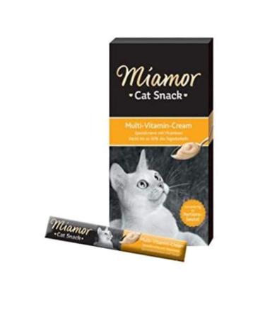 Miamor Cat Snack Multi-Vitamin Cream 66 x 15g Tasty Cream Packed Full with Valuable Vitamins Trace Elements & Taurine Aids Immune System & Resistance to Infection