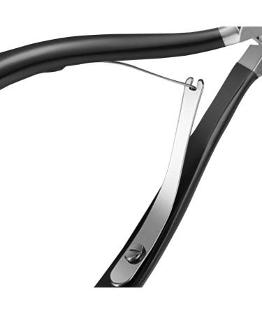 Professional Cuticle Nipper & Pusher - Stainless Steel Cuticle Remover Tool for Manicure & Pedicure (Black) - International Shipping Available - Buy Online on SooperMarket.com
