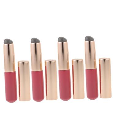 PLAFOPE 4pcs Lip Brush Women Makeup Brush Highlight Brush Lip Gloss Wands Lip Mask Applicator Lip Makeup Brush Eyebrow Brush Lip Applicators Brush Miss Shadow Brush Lips Pink Wood