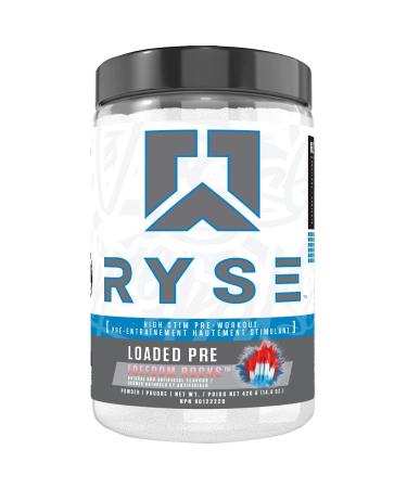 Ryse Core Series Loaded Pre Workout - High Stim Pre-Workout Pump Energy Strength 390mg Caffeine 4.5 Grams Pure L 420 g (Pack of 1) Freedom Rocks 30 Servings (Pack of 1)