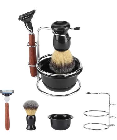 HERCHR 4-Piece Shaving Set | Manual Razor Stainless Steel Stand Brush & Bowl | Premium Men's Grooming Essentials - Buy Online on SooperMarket.com