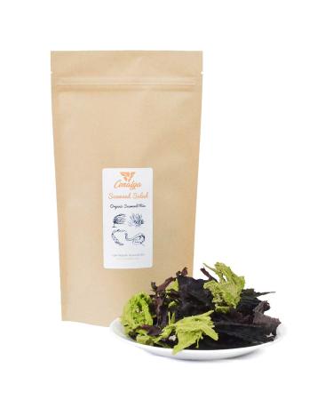 CENALGA Organic Irish Seaweed Salad Fusion - Dulse, Sugar Kelp, Sea Lettuce, Wakame - 1.5 oz / 42.5 g We avoid Plastic Pouch - Vegan - non-GMO - Fat-Free - Gluten-Free Large Chopped 1.5 Ounce (Pack of 1)