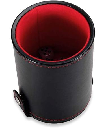 Cooyeah Red Pu Leather Dice Cup Set with 5 Standard Dices for Yahtzee, Farkle, Backgammon - Bar Party Craps Game - 1 Pack - Buy Online on SooperMarket.com