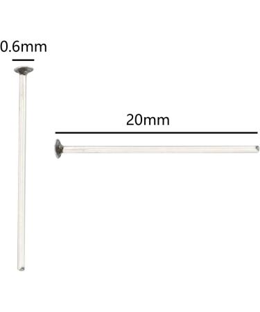 200PCS Silver 20mm 304 Stainless Steel Flat Head Pins for Jewelry Making DIY Craft - Buy Online on SooperMarket.com
