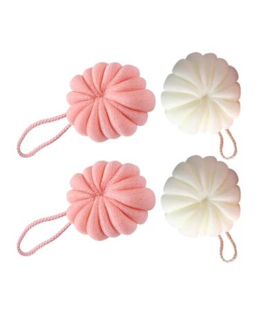 FRCOLOR Scrunchies African Exfoliating Net 4pcs Bath Shower Loofah Exfoliating Shower Sponge Body Scrubber Bathroom Shower Loofahs Mesh Loofah Sponges African Exfoliating Net African Exfoliating Net