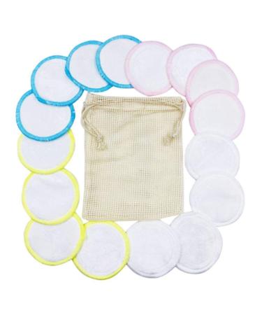 Iwinna 3.15 IncIwinna Reusable Cotton Makeup Remover Pads - 12/16 Pack Bamboo Fiber Washable Facial Cleansing Pads