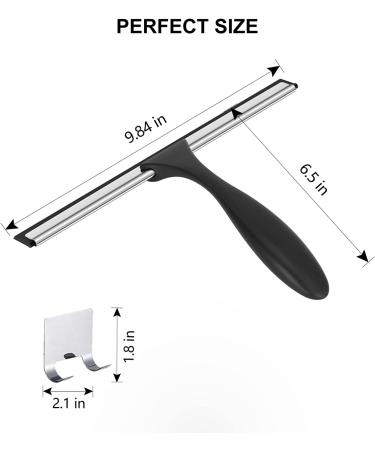 SetSail Stainless Steel Shower Squeegee - 10 Inches Black | Heavy-Duty Bathroom & Glass Door Cleaner with Non-Slip Handle - Buy Online on SooperMarket.com