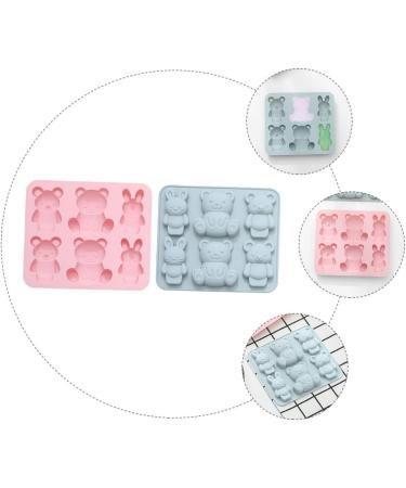Zerodeko 2pcs Cake Mold Keychain Silicone Molds Ice Cube Candy Muffin Top Pans for Baking Resin Molds Silicone Molds for Candles Candle Molds Rabbits Bunny Chocolate Mold Cartoon Silica Gel 15.9X14.1CM - Buy Online on SooperMarket.com