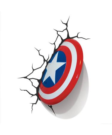 Light 816733002187 Wall Light Marvel Captain America Shield by 3D FX Red White and Blue