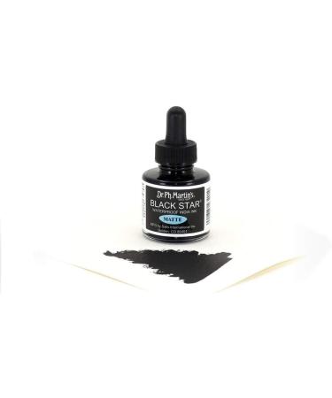 Dr. Ph. Martin's Star India Ink Bottle 1.0 oz - Matte Black | High-Quality Artist Ink - Buy Online on SooperMarket.com