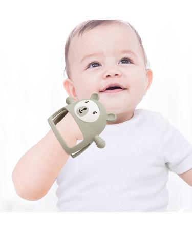 COZYPANDA Baby Teething Toys 0-12 Months - Silicone Teether for Sore Gums, BPA Free - Sage Color - Soothing Chew Toy for Boys and Girls - Buy Online on SooperMarket.com
