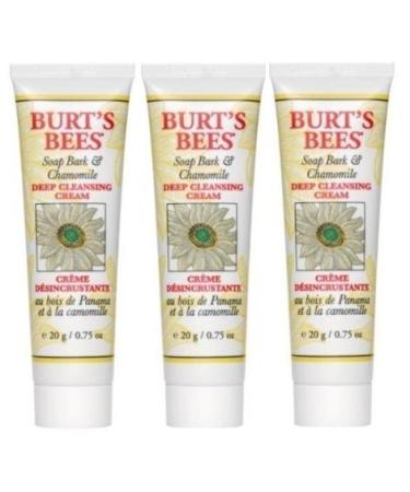 Burt's Bees Soap Bark & Chamomile Deep Cleaning Cream .75oz Travel Size 3 Pack