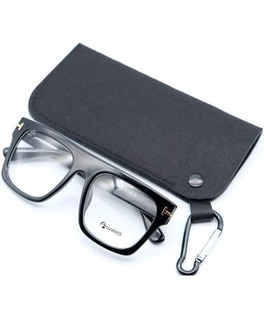 Jurchio Unisex Classic Glasses - Vintage Space Frame Clear Lens Stylish & Durable Includes Black Glasses Case | Shop Now! - Buy Online on SooperMarket.com