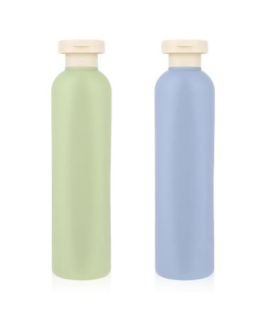 WLLHYF Squeeze Bottles 2 Pack 200 ML Refillable Plastic Travel Containers Empty Bottles With Disc Top Flip Cap Travel Accessories for Shampoo Creams Lotion Conditioner 260ML Green Blue