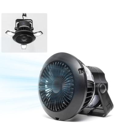 Busypiggy Camping Fan with LED Lantern, Solar Tent Light,Portable Tent fan with Hanging Hook, Rechargeable USB Desk Fan for Home, Office, Tent, Car, Emergency Outages