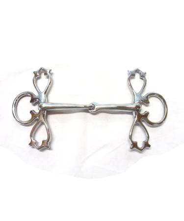PS Horse Articles Full Cheek Snaffle - Gag Snaffle Baroque Academic - decorated in 2 colors Size 11.5 cm Silver colored
