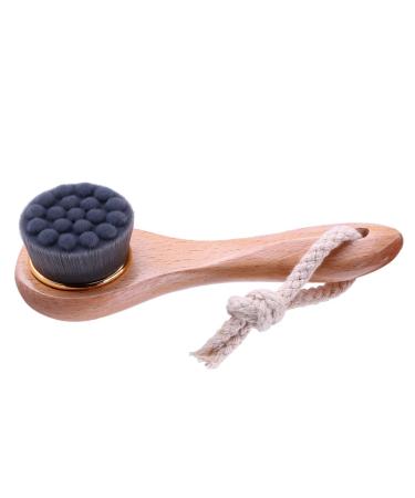 1PC Facial Cleansing Brush Manual Face Brush Bamboo Charcoal Bristles Wooden Handle for Washing Face Pore Exfoliation Wash Makeup Massaging Brush