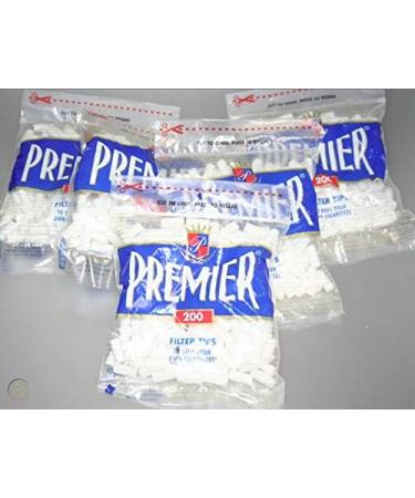 Premier Premium Filter Tips - 18mm - 200 Filters/Bag (5 Bags for a Total of 1,000 Filters)