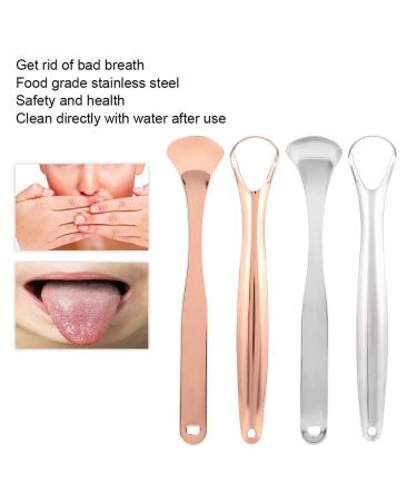 2-Part Stainless Steel Tongue Scraping Set - Reusable Non-Slip Handle Storage Box - Tongue Brush for Adults & Kids (Rose Gold) - Buy Online on SooperMarket.com