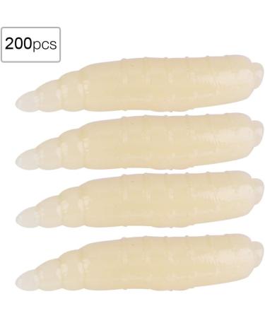 SUNGOOYUE 200pcs Artificial Maggots Grub Soft Fishing Lures - Lifelike 17mm Worms for Ultimate Fishing Success - Buy Online on SooperMarket.com
