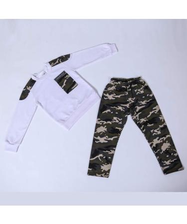 AMhomely Baby Boy Romper Sale: Letter Tracksuit Camouflage 2PCS Outfit Set for Boys 9-11 Years - White - Buy Online on SooperMarket.com