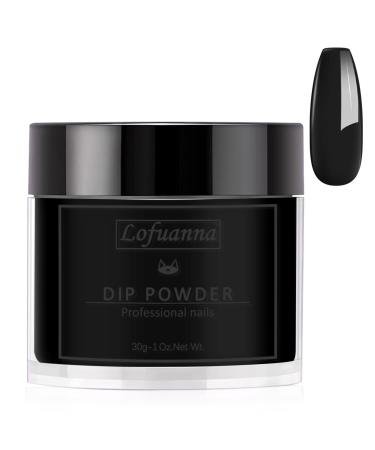 Lofuanna 30g Dip Powder Black Color Nail Dipping Powder for French Nail Art Starter Professional Salon Quality Dipping Powder No Needed Nail Lamp Curing Odor-Free and Long-Lasting(005)