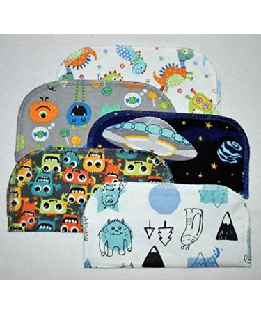 Set of 5 Little Monster Printed Flannel 8x8 Inch 1 Ply Wipes - Buy Online on SooperMarket.com