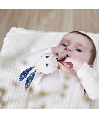 Kaloo KDoux Baby Bite Ring - FSC Wood Plush Rabbit with Bell - Sensory Development Toy for Infants - Nature Motif - K216000 White - Buy Online on SooperMarket.com