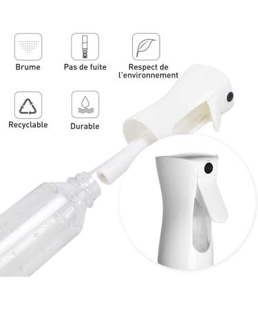 Hair Spray Bottle Spray Bottle for Hair Continuous Water Mist Trigger Sprayer for Hair Styling Plants Cleaning 300ml White - Buy Online on SooperMarket.com