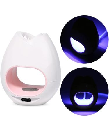Mini White USB UV LED Nail Lamp 16W Portable Rose Shape Nail Dryer for Gel Polish Manicure - Button Model - Buy Online on SooperMarket.com