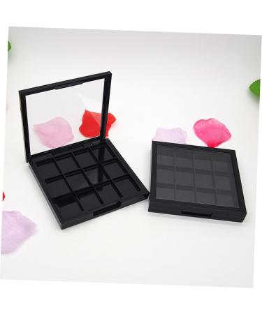 WOONEKY 4 Pcs 12 Empty Eyeshadow Dish Makeup Pallets for Women Travel Eyeshadow Highlight Empty Makeup Black - Buy Online on SooperMarket.com