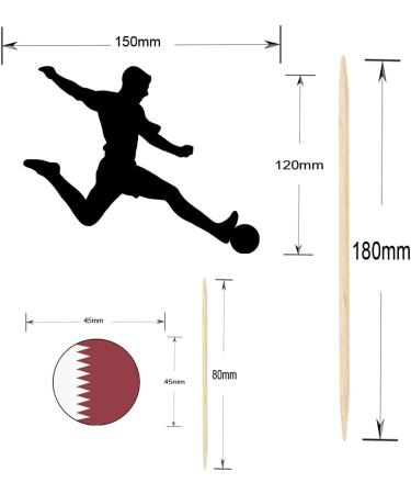 Qatar Football Silhouette Flag Mix Party Food & Cupcakes Picks Decorations Toppers (pack of 14) - Buy Online on SooperMarket.com