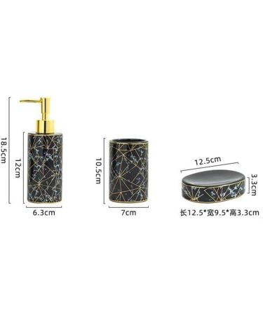 Shop 4-Piece Ceramic Bathroom Toiletries Set | Lotion Bottle & Toothbrush Holder | Elegant Household Items - International Shipping Available - Buy Online on SooperMarket.com