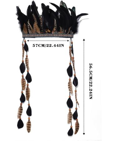 Zoestar Indian Feather Headband Tribal Feathers Crown Headpiece Carnival Headdress Festival Costume Hair Accessories for Women and Girls - Buy Online on SooperMarket.com
