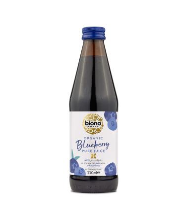Biona Organic Blueberry Juice 330ml - 100% Pressed Pure Juice from Organic Farms - Not from Concentrate - No Preservatives or Additives - Suitable for Vegans 1 330 ml (Pack of 1)