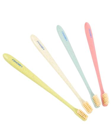 OATIPHO Manual Toothbrush 4 Pack Toothbrush Manual Tongue Brush Full Mouth Plastic Soft Brush Travel Toothbrushes