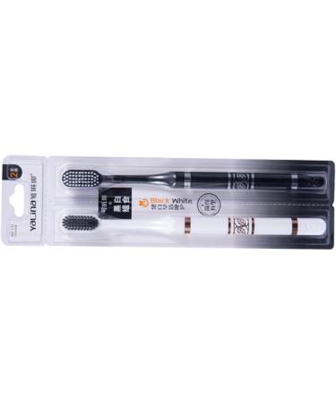 Stylish Couples' Toothbrush Set | Ergonomic Black & White Heart Design | Sustainable & Practical - Buy Online on SooperMarket.com