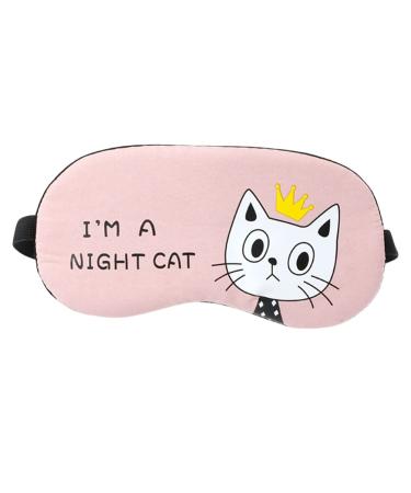 DOITOOL Puffiness Eye Mask 1Pc Hot and Cold Eye Cute Cat Cartoon Sleeping Blindfold for Women Girls Dry Eyes Dark Circles and Sleeping