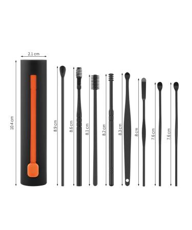 Ear Wax Cleaner Set - 8-Piece Earwax Removal Tool Kit in Orange - Buy Online on SooperMarket.com