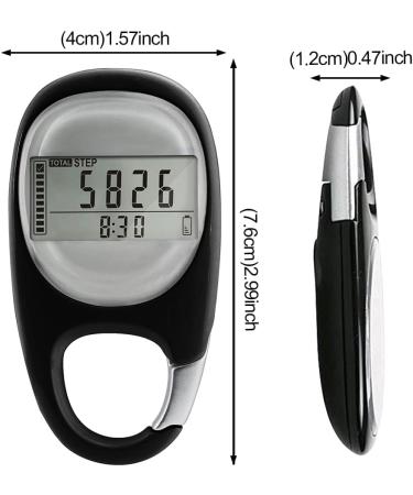 Hojalis 3D Pedometer - Portable Digital Step Counter with Clip | Simple & App-Free Walking Tracker for Jogging - Buy Online on SooperMarket.com