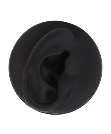 Kadimendium Simulation Ear Display Model Multi Functional Soft Teaching Tool Artificial Left Ear Model Professional Structure Black with Round Base for Wearing - Buy Online on SooperMarket.com