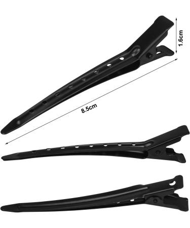 Zsanhua 26 Pieces Duck Bill Hair Clips 9cm Duck Bill Hairpins Curl Clips Stainless Steel Curl Clips Sectioning Clips with Holes Clips Hair Styling Clips for Salon and DIY (Black) - Buy Online on SooperMarket.com