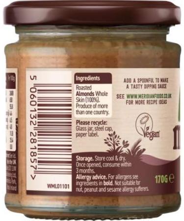 Meridian 100% Crunchy Almond Butter 170g by Meridian - Buy Online on SooperMarket.com