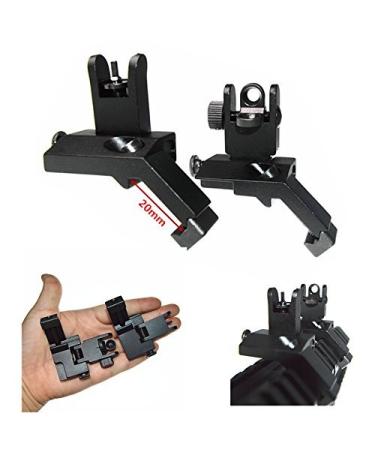 FIRECLUB 2017 AR15 AR 15 Front and Rear flip up 45 Degree Rapid Transition BUIS Backup Iron Sight