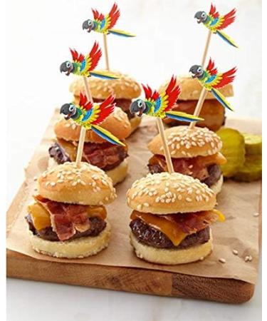 Colorful Parrot Birthday Party Cupcake Picks - 14 Pack Decorations for Tropical Parties - Buy Online on SooperMarket.com