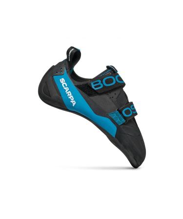 SCARPA Boostic Rock Climbing Shoes for Sport Climbing and Bouldering - Specialized Performance for Edging and Support Black/Azure 7.5 Women/6.5 Men