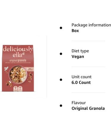 Deliciously Ella - Granola & Muesli Gluten-Free Vegan Friendly Healthy Breakfast (6 boxes) (Original Granola) - Buy Online on SooperMarket.com